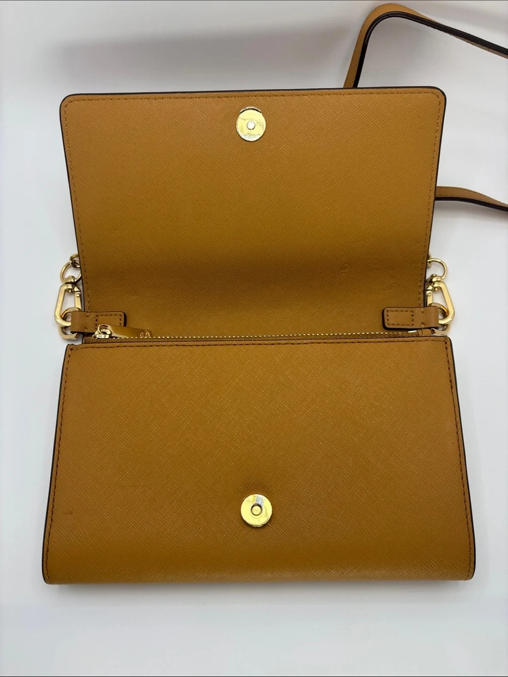 Tory Burch Toffee Saffiano Leather Chain Crossbody